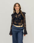 Camicia in pizzo con volant