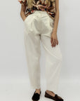 Pantaloni Donna con Pinces e Bottoni Laterali
