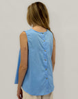 Top Donna Smanicato con Bottoni sul Retro