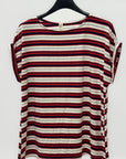 T-shirt a righe con manica corta risvoltata