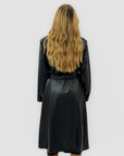 Trench Lungo Effetto Pelle con Cintura Made in Italy
