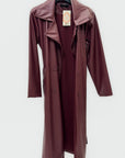 Trench Lungo Effetto Pelle con Cintura Made in Italy