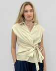 Blusa Donna Incrociata con Fiocco Laterale