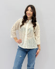Camicia con ricami in pizzo