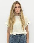 T-shirt basic con dettagli stelle sulle maniche