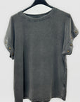 T-shirt basic con dettagli stelle sulle maniche