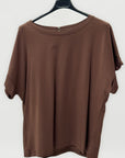 T-shirt basic in cotone con manica risvoltata