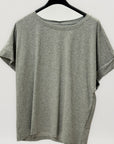 T-shirt basic in cotone con manica risvoltata