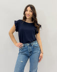 Maglia con maniche volant