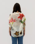 Camicia con fiori e paillettes