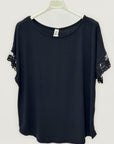 T-shirt over con manica in pizzo