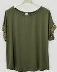 T-shirt over con manica in pizzo