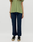 Jeans Donna Gamba Larga con Risvolto