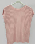 Maglia Donna a Costine con Manica Corta