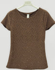 T-shirt Donna Ricamata Effetto Sangallo