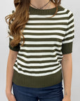 Maglia a righe con dettagli a costine