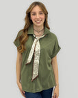 Camicia Donna con Foulard Fantasia
