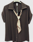 Camicia Donna con Foulard Fantasia
