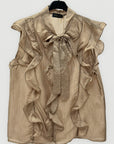 Blusa Donna con Fiocco e Rouches