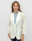 Giacca Donna in Cotone 100% con Ricamo Sangallo