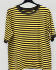 T-shirt Donna a Righe con Profili a Contrasto