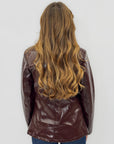 Giacca Donna Effetto Pelle Lucida con Revers