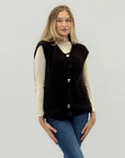 Gilet in maglia bouclé con bottoni