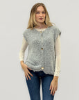 Gilet in maglia bouclé con bottoni
