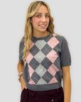 Maglia Argyle a Manica Corta Made in Italy