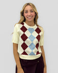 Maglia Argyle a Manica Corta Made in Italy