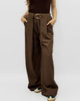 Pantaloni Donna a Palazzo con Cintura Coordinata