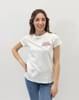 T-shirt con scritta "misstufo facilmente"