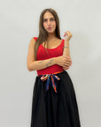 Gonna in cotone con foulard