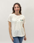 T-shirt con bassotto ricamato