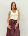 Gonna in cotone con foulard