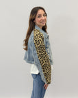 Giacca di jeans leopardata