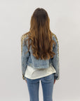 Giacca di jeans leopardata