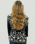 Gilet Donna in Maglia con Fantasia Floreale e Cintura