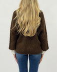 Cardigan in maglia grossa misto lana