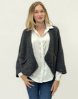 Cardigan in maglia grossa misto lana