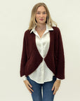 Cardigan in maglia grossa misto lana