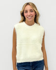 Maglia donna effetto peluche con girocollo