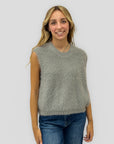 Maglia donna effetto peluche con girocollo