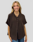 Cardigan donna a mantella con bottoni