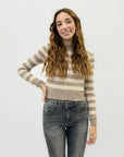 Maglione a righe intrecciato petite