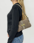 Borsa in vera pelle con fibbia H dorata - Made in Italy