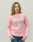 Maglia primaverile con scritta ricamata "No vabbè"