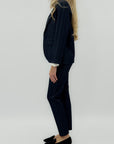 Pantalone gessato a sigaretta – Blu
