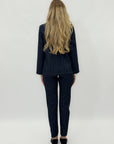 Pantalone gessato a sigaretta – Blu