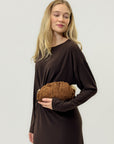 Clutch in vera pelle scamosciata Made in Italy con tracolla – Eleganza senza tempo
